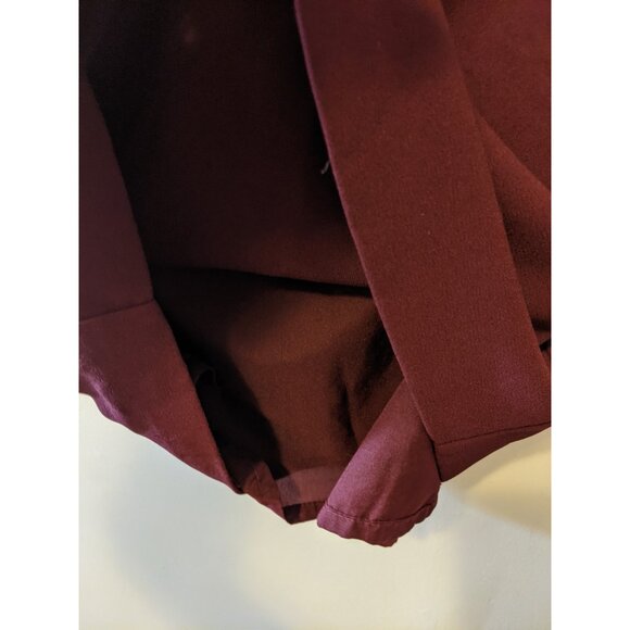 Womens Vintage Burgundy Pencil Skirt Midi Lined Office Classic 90s Retro Sz 8 - Picture 7 of 8